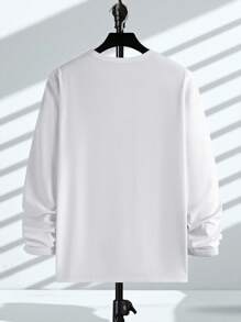 New Men's Casual Classic Ribbed Texture Henley Neck All-Match Versatile Long Sleeve T-Shirt, Fall