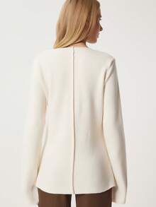 Casual Solid Color Button Front Cardigan, Autumn/Winter - White - View 5