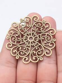 2 件/包 55x52 毫米曼陀罗图案吊坠，适用于 DIY 珠宝制作 DIY 耳环、项链、手链、钥匙扣制作
