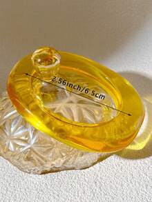 1pc Women's Fashion Resin Bracelet, Bright Color Personalized Cuff Bracelet (Size Tolerance 3mm/0.11 Is Normal) - Yellow - View 7