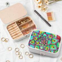 1pc Adult DIY Diamond Art Painting Kit, Jewelry Box, Diamond Painting Set, Green Succulent Flower Pattern, Adult Paint By Numbers, 5D Diamond Painting Kit, Diamond Painting Craft Gift Suitable For Jewelry Storage, Adult Paint By Numbers, Ideal Gift For Christmas, Halloween, Valentine's Day