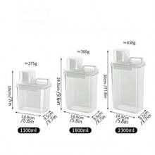 1pc Laundry Detergent Dispenser, Anti-Backflow Liquid Detergent Container, Plastic Liquid Detergent Dispenser, For Laundry Room Organization - Clear - View 2