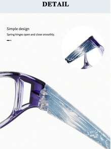 4Pcs Stylish Elegant Reading Glasses For Women/Men,Anti Blue Light Women's Glasses,Office Presbyopic Readers,Fashion Multicolor Rectangular/Geometric Frame Magnifying Glasses,Unique Patterned Temples,Gifts For Women - Transparent - View 3