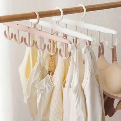 12-Hook Rotating Clothes Hanger, Space-Saving Multi-Functional Plastic Hanger Rack For Hanging Clothes, Underwear, Scarves, Hats, And Accessories In The Closet Or Laundry Room, Smooth Rotating Head, Durable Lightweight Design, Easy Access And Gentle Care For Delicates, Portable Wardrobe Organizer, Modern Home Storage Solution, Ideal For Spring And Easter Seasonal Wardrobe Refresh