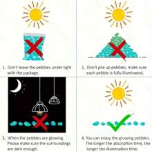 51/201/600 Pieces (Colored/Blue/Light Purple) Luminous Stones - Bright Neon Colored Plastic Decorative Stones, Used For Garden, Halloween Sidewalk, Flowerpot, Fish Tank, Pond, Courtyard, Bonsai Decoration, Absorbing Light During The Day, Durable Outdoor Decoration, Luminous Party Decoration, Garden Stones, Pot Landscape Decorative Stones, Fish Tank Decorative Stones