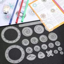 22pcs Educational Kaleidoscope Toy, Variety Magic Set, Student Stationery Magic Ruler, Birthday Gift, Christmas Gift, Reward Gift, Back To School Supplies