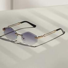 1 Pair Rhombus Frameless Glasses - New Fashion Glasses - Retro Glasses - Chic Glasses, Unisex