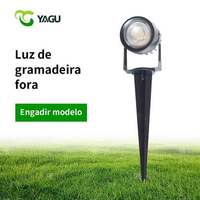 KIT 2 Luminária Espeto Jardim 7w Prova Dágua Verde / Quente / Frio