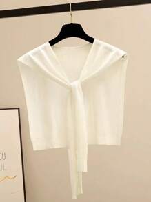 1 pièce Nouveau châle tricoté polyvalent en couleur unie chaud, mode femme automne 2025