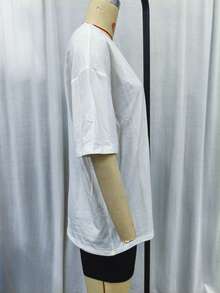 2 件套女士休闲圆领短袖 T 恤和短裤，日常时尚 3D 印花宽松休闲简约家居服套装，适合度假穿着 - 彩色 - 查看 2