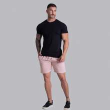 Kit 4 Shorts Sarja Mauricinho Men's Quality Bermuda Denim Men's Beachwear - 黑色/米色/海軍藍/粉紅色 - 查看 6