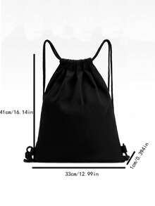 Fashionable Women's Backpack, Nylon Drawstring Closure Daily Commute Backpack, Fits Basketball & Football - Black - View 2