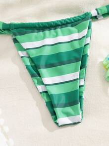 Bộ bikini nữ, áo tắm nữ buộc dây cổ hở lưng, họa tiết hoa sọc, chất liệu co giãn cao, thích hợp cho tiệc tùng, lễ hội âm nhạc, ngày Valentine, trang phục đi biển cho nữ, bộ bikini đi biển thanh lịch cho nữ, bộ đồ bơi 2 mảnh mùa hè cho nữ, đồ bơi nữ, trang phục nghỉ hè. - Nhiều màu - Xem 6