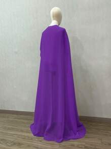 1pc Long Chiffon Bridal Cloak, Versatile Poncho Cape For Cosplay, 150cm Length