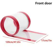 1.2m Long Door Jam Protector - Flexible Adhesive Waterproof Material For Safety, Suitable For Glass And Large Metal Doors, Red & White Plastic, Effectively Fills Gaps, Door Insulation Tape