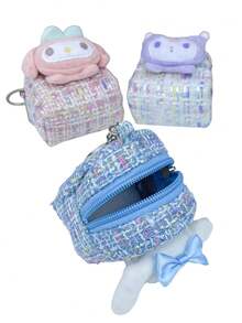 Sanrio Hello Kitty Kuromi Cinnamoroll My Melody Schlüsselanhänger Aufbewahrungstasche Schlüsselanhänger Taschen Puppe 3D Design - Schlüsselanhänger für Kopfhörer, Karten und Münzen Münzbörse Partygeschenk