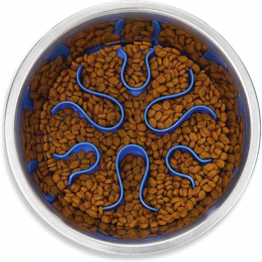 Outward Hound Fun Feeder Slo Bowl, Slow Feeder Dog Bowl, Medium/Mini, Turquoise - Stainless Steel - 查看 1