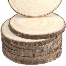 2 Stück handgezeichnete DIY Materialien, Paulowniaholz Scheiben, Kindermalereien, Paulowniabäume, runde Holzscheiben, Haushaltskränze, Hintergrundwände und rohe Holzscheiben