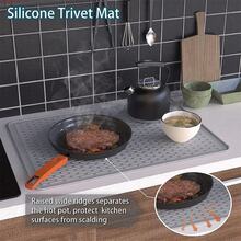 1pc Silicone Stove Mat, Sink Mat Electric Stove Top Cover, Placemat, Electronic Stove Heat Insulation Mat, Drying Mat, Kitchen Items Seafood Boil Kitchen Drain Mat Silicone Drain Mat Kitchen Mat Cutting Board Kitchen Gadgets - Multicolor - View 6