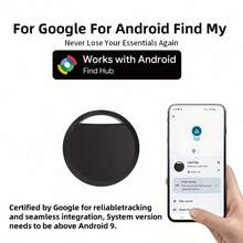 (IOS Only) Smart GPS Tracker, Wireless Anti-Lost Tracking Device For Cars, Keys, Wallets, Luggage, Backpacks, And Pets. Large Size, Replaceable Battery, Privacy Protection, Compatible With IOS. - Black - View 2