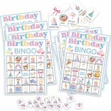 37pcs Set, Birthday Bingo Game 24 Players For Birthday Party Games For Family Party Supplies, Birthday Party Activity Decor