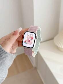 高级简约磁吸表带，兼容38/40/41/42/44/45/46/49mm表盘尺寸，兼容Ultra/SE10/9/8/7/6/5/4/3/2/1型号 - 粉綠 - 查看 8