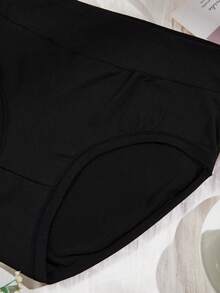 6pcs/Pack Plus Size Women's High Waist Solid Color Elastic Comfortable Briefs