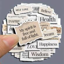 60Pcs Vintage English Tear Off Paper Creative Stickers DIY Computer And Paper Scrapbook Laptop Stickers Stationery Art Handmade