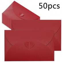 50 Stück Geschenkkarten-Umschläge mit Liebesknopf, verdickte Perlpapier-Umschläge für Karten, Fotos, Hochzeiten, Geburtstage, Geschenkzubehör für Valentinstag, Erntedankfest, Weihnachten, Geburtstagsfeiern, Schulmaterial, Schulanfang