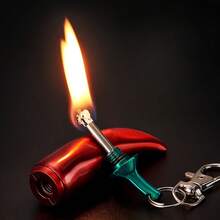 2Pcs/Set Red Pepper Permanent Match Lighter, Reusable 10,000 Times, Key Chain Match Lighter, Portable Design, Suitable For Outdoor Camping, Hiking, Daily Use, Is A Great Choice For Father's Day, Christmas, Birthday Gifts. - 紅色 - 查看 2