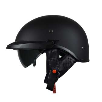 CHCYCLE Casco de motocicleta con visera para hombres y mujeres, casco de motocicleta vintage aprobado por DOT para motocicleta, crucero, scooter