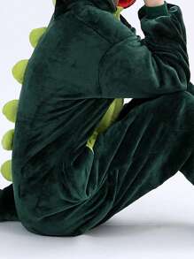 Pijama Enteriza de Dinosaurio para Mujer Invierno | Disfraz Caliente de Franela con Capucha Animal | Ropa de Dormir Cómoda y Divertida