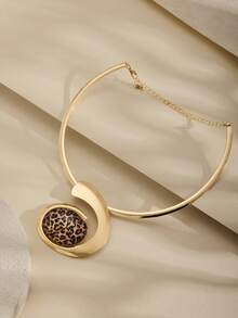 1pc/Set Vintage Elegant High-Quality Alloy Resin Inlaid Stainless Steel Women's Earrings, Ring, Bracelet, Necklace Jewelry Set, Fashionable Luxurious Golden Accessories Suitable For Women's Banquet, Party, Wedding, Holiday, Valentine's Day Gift - Elegant Style - View 14