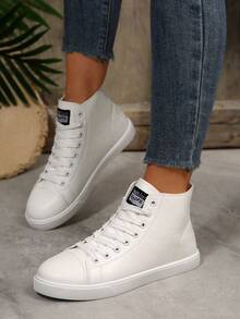 Women's Fashion Ins-Style Flat Short Boots, Lace-Up Casual Small White Shoes Suitable For Campus, Students, Daily Commute, Outdoor And Other Occasions, Versatile Casual Sneakers