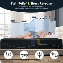 DlandHome 14" Memory Foam Mattress, Medium-Firm Foam Mattress, Pressure Relief Design, CertiPUR-US Certified, Cooling Mattress, Boxed Packaging - 14吋厚度 - 查看 5