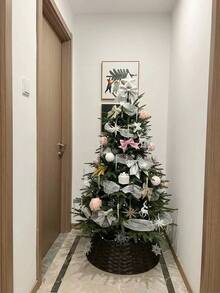 Christmas Tree Decorations Ribbons, Christmas Creative DIY Scene Decor PP Net Bow Hanging Accessories, Suitable For Christmas Tree Decoration, Gift Packaging, Flower Packaging