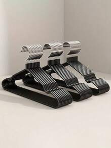 20/10 Piece Pack, Non-Slip Heavy Duty Hanger, (15.75" X 7.87"), Black Non-Slip Heavy Duty Hanger, Bedroom Supplies, Storage Supplies, Bedroom And Wardrobe Quality Storage Solution - No Strenuous Hanging, Space Saving Design, Perfect For Life