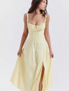 Women Midi Dresses - Yellow - View 6