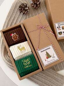 Christmas Socks For Women-Cute Mid-Tube Socks In Autumn And Winter, Big Red New Year Socks Japanese Cute Embroidery Cartoon Ins Socks - Multicolor - View 3