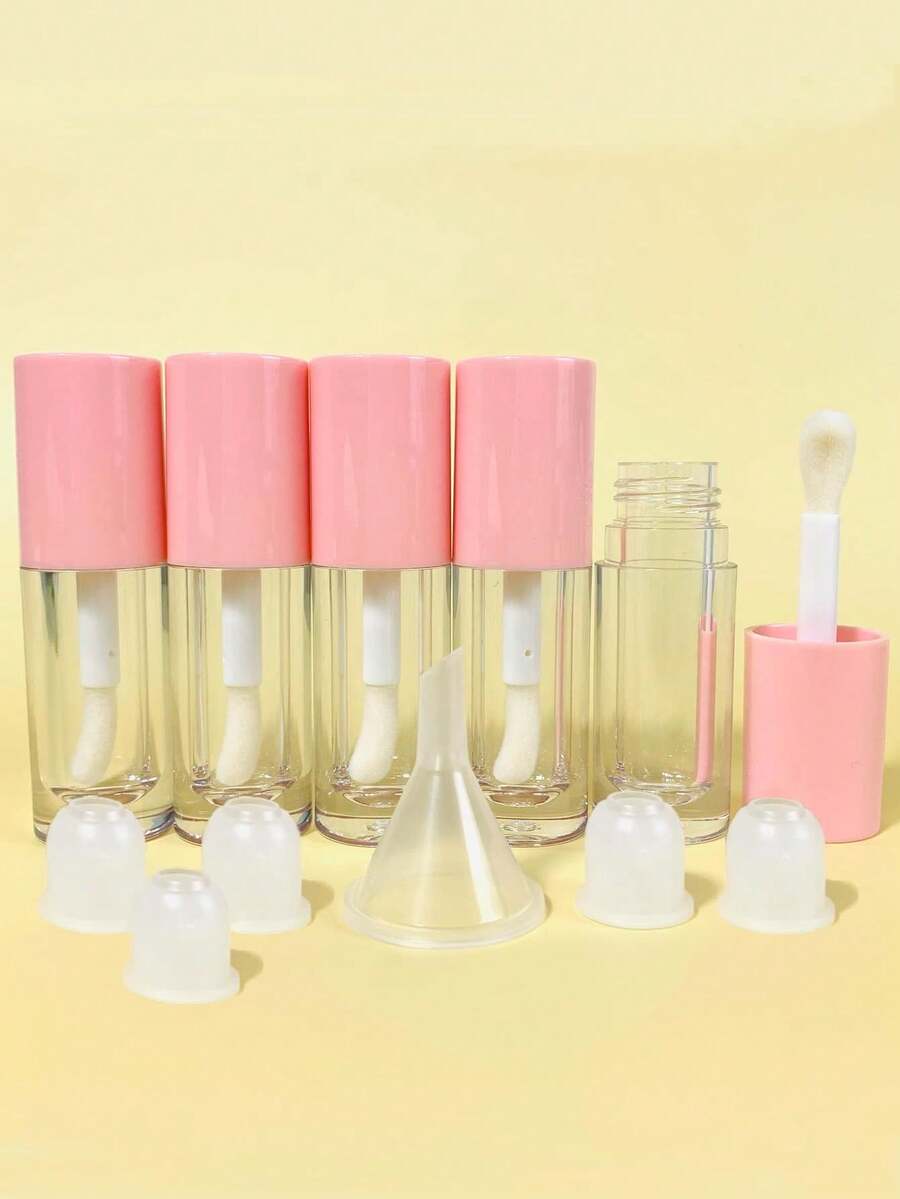 10支装大号圆形唇彩管，可重复使用DIY唇膏补充装，价格实惠，适合作为圣诞礼物、化妆品、化妆工具、平价好物、礼品、女士礼品、圣诞礼物、赠品、旅行必备。 - 粉色 - 查看 1