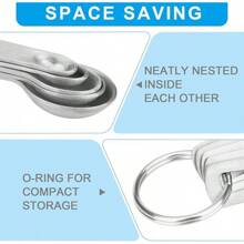 Aovchei 8 PCS Magnetic Measuring Spoons Set, Dual Sided, Stainless Steel Small Tablespoon, Teaspoons, Fits In Spice Jars, For Dry And Liquid, Black