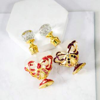 0.14oz (4ml) Bow Decor Heart-Shaped Glass Perfume Refillable Bottle, Decorative Essential Oil Dropper Bottle, Reusable, Personal Care Fragrance Decanter, Home Decor, Women's Holiday Gift, Elegant Decoration, High-Quality, Fashionable Cosmetic Accessory, Travel Essentials (Perfume Not Included)
