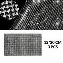 Nastro adesivo con strass, adesivo con strass argentato, nastro artigianale rimovibile e tagliabile fai-da-te, per specchi, auto, abbigliamento, regali, feste e decorazioni domestiche