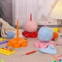 Dual Yarn Spinners Knitting Rotary Plastic Tools, Detachable Yarn Holders, Double Vertical Spinning Stand, Textile Wool Agri Flower Knitting Rotary Hand Knitting Tool 3D Printed