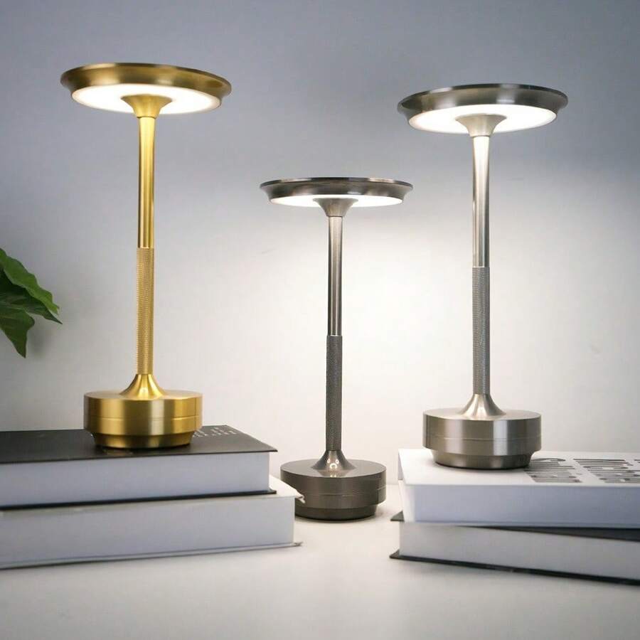 Wireless Portable LED Desk Lamp, Powered By Rechargeable Batteries, Touch Sensitive Dimming, With 3 Adjustable Brightness Levels, Suitable For Home Offices, Bedrooms, Hotels, Guest Rooms, Restaurants, And Outdoor Use - 彩色 - 查看 1