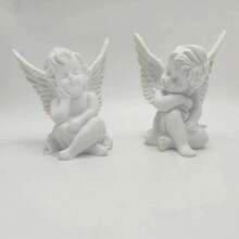 1 Creative Resin Little Angel White Angel Statue, Garden Sleeping Little Angel Statue For Indoor And Outdoor Home Decoration, Cute And Lovely Corner Sculpture Commemorative Statue (White) Christmas Decorations Room Decor Christmas