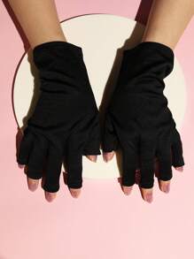 1双防紫外线美甲手套，美甲用品，美甲工具，美甲艺术工具，返校季，美甲，美甲贴片工具 - 黑色 - 查看 6