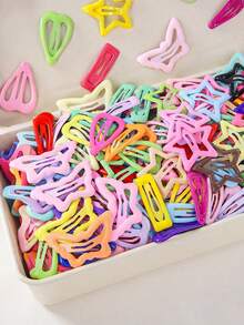 30/15pcs Assorted Colorful 3cm Small Hair Clips, Suitable For Teen Casual Fashion Hair Accessories - Multicolor - View 5