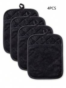 2pcs Set Kitchen Dining Heat Resistant Pads, Oven Mitts With Pocket, Baking Insulation Mat