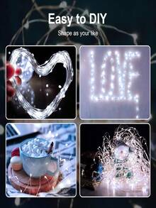 6-Piece LED String Lights Dimmable, 100 Warm White LED Fairy Lights, 33-Foot Clear Cable, Twinkle Lights With Remote Control Timer For Indoor And Outdoor Wedding Party Patio Backyard Room Decoration - ánh sáng trắng - Xem 7